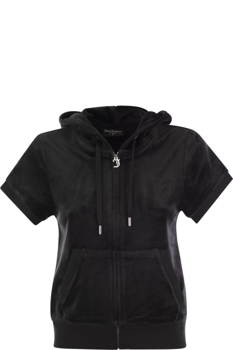 Juicy Couture Sweaters for Women Juicy Couture Short-sleeved Velvet Hoodie