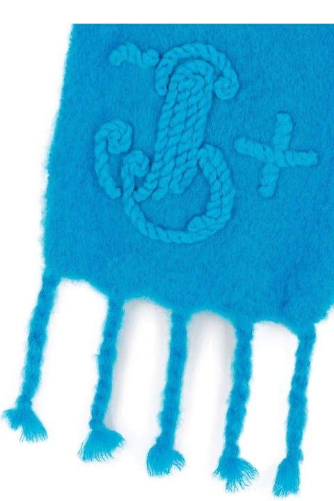Jil Sander Scarves & Wraps for Women Jil Sander Logo Intarsia-knit Fringed Scarf