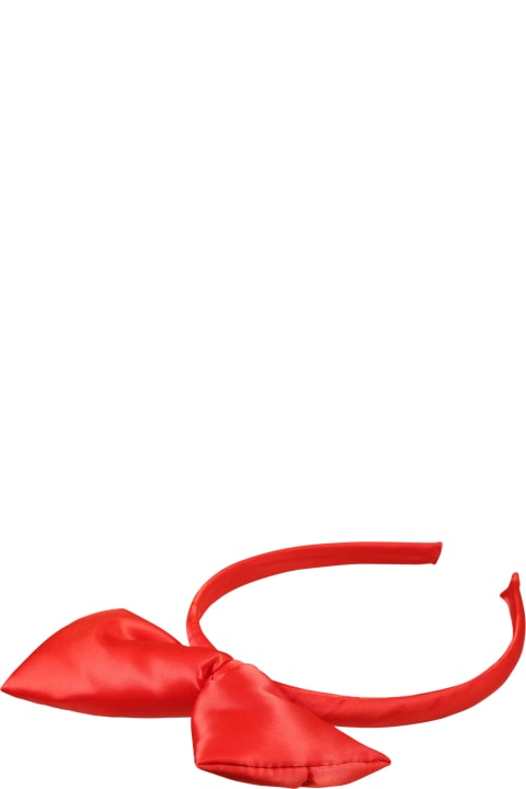 ガールズ Mini Rodiniのアクセサリー＆ギフト Mini Rodini Red Headband For Girl With Bow