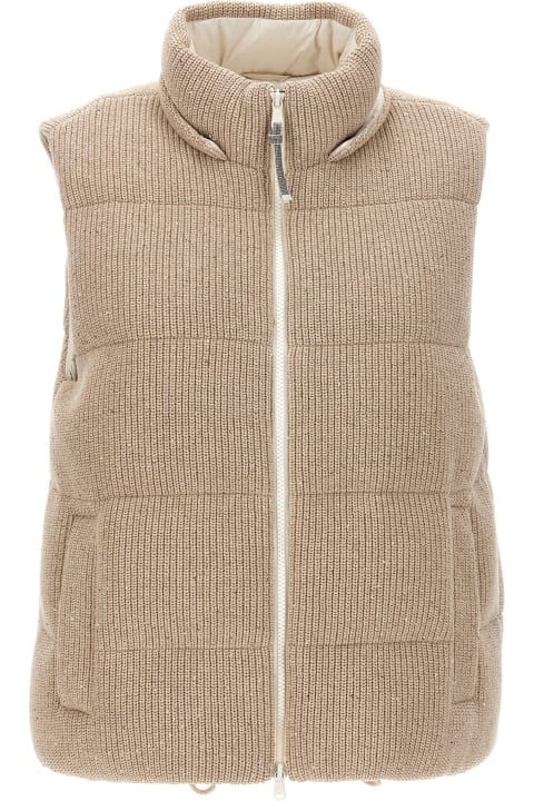 Coats & Jackets for Women Brunello Cucinelli Sequin Knit Vest