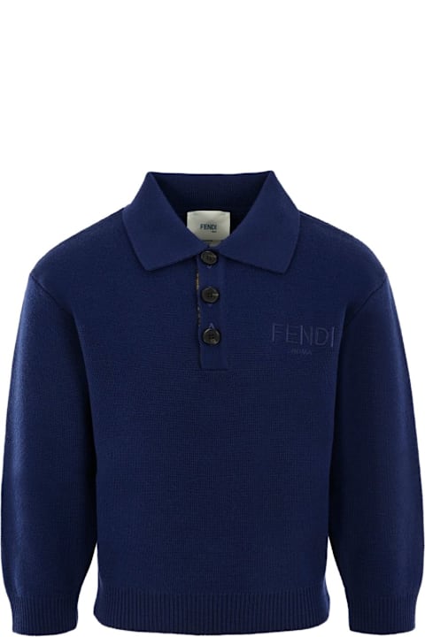 Homeware Fendi Fendi Kids Polo With Embroidered Logo