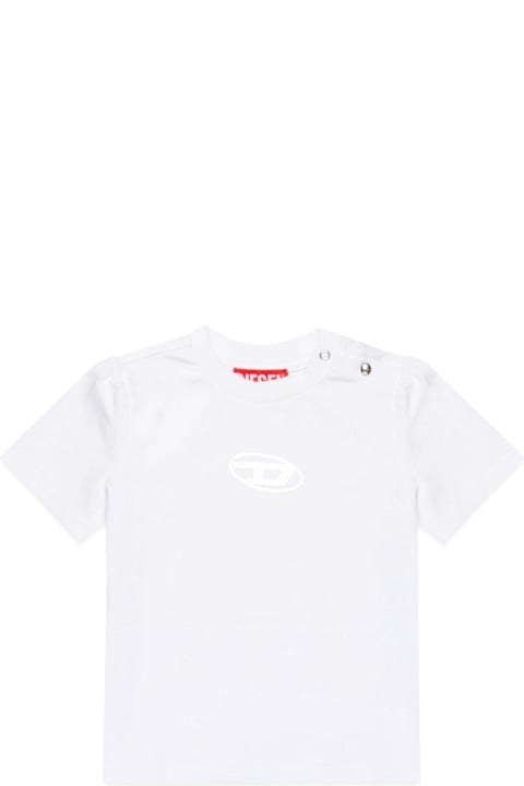 Diesel لـ Kids Diesel Oval-d Logo Printed Crewneck T-shirt