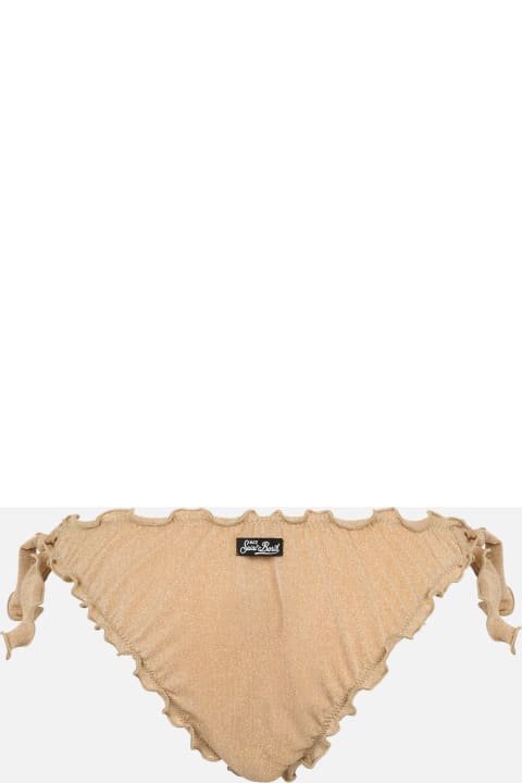 Homeware MC2 Saint Barth Woman Gold Lurex Classic Swim Briefs Moon