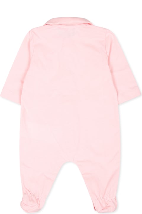 Fashion for Baby Boys Moschino Pink Babygrow For Baby Girl With Teddy Bear