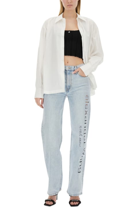T by Alexander Wang Jeans for Women T by Alexander Wang Ez Logo Jeans And Cut-out