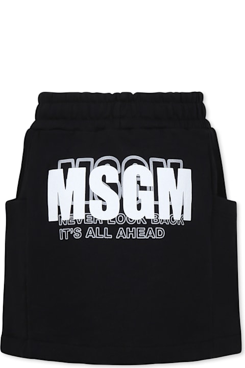 Homeware MSGM Black Skirt For Girl With Logo