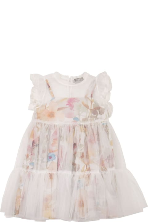 Dresses for Girls Il Gufo Tulle Dress With Flowers