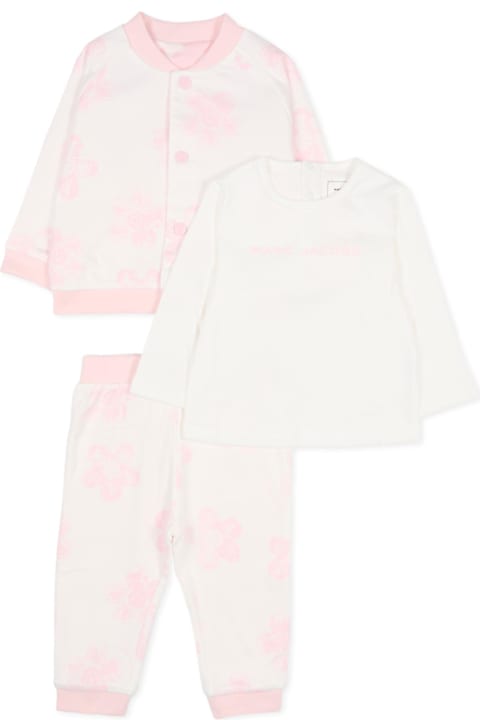 Marc Jacobs for Baby Girls Marc Jacobs Pink Suit For Baby Girl With Flowers