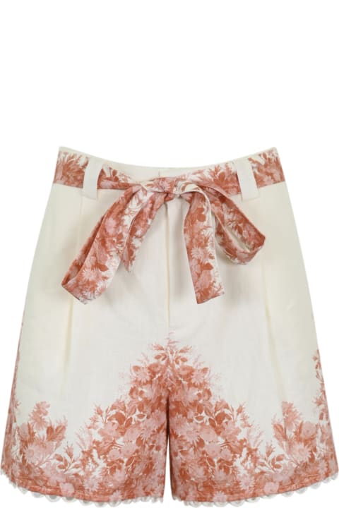 Fashion for Women TwinSet Linen Shorts With Floral Print