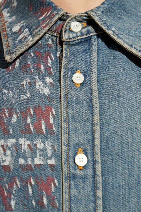 Lanvin for Women Lanvin X Future Asymmetric Buttoned Denim Shirt