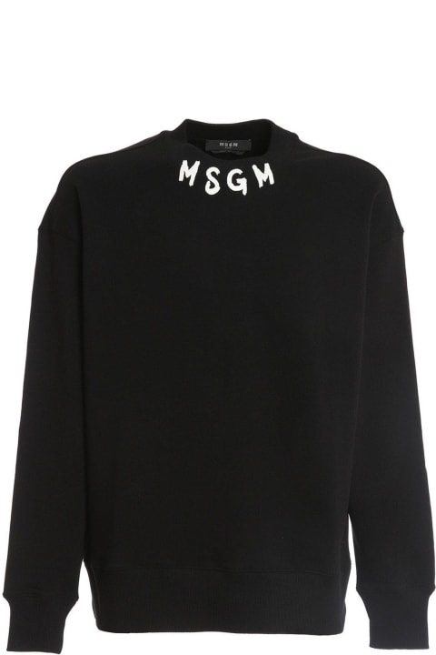 メンズ MSGMのフリース＆ラウンジウェア MSGM Logo Printed Crewneck Sweatshirt