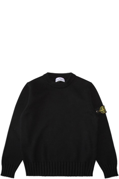 Sweaters & Sweatshirts for Boys Stone Island Junior Logo Patch Crewneck Jumper