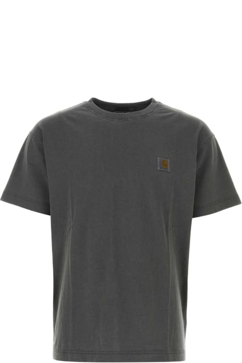 Carhartt Topwear for Men Carhartt Dark Grey Cotton Oversize S/s Nelson T-shirt