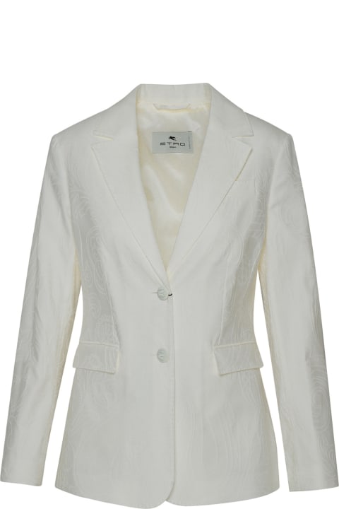 Etro for Women Etro Ivory Cotton Blend Blazer Jacket