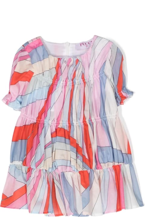 Fashion for Baby Girls Pucci Dress With Light Blue/multicolour Iride Print
