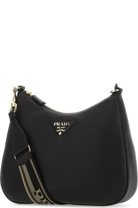 Shoulder Bags for Women Prada Black Leather Shoulder Bag