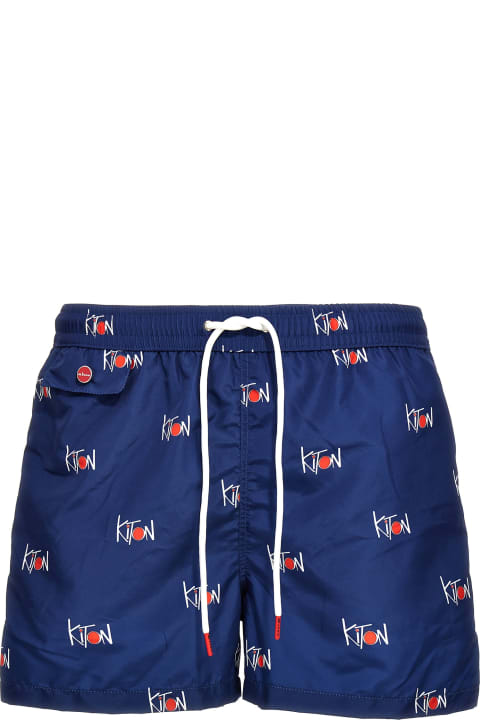 メンズ 水着 Kiton Logo Print Swim Shorts