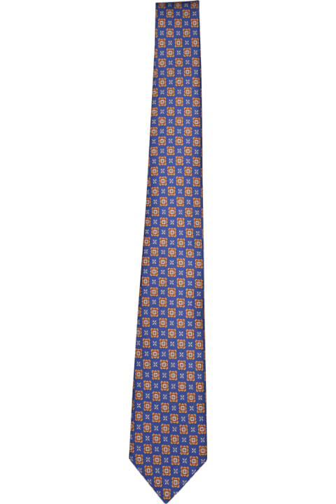 Ties for Women Kiton Blue/orange Patterned Tie