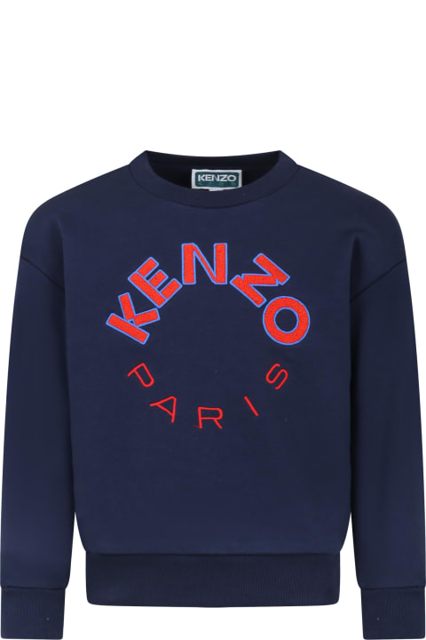 Kenzo Kids Kenzo Kids Blue Sweatshirt For Boy With Logo
