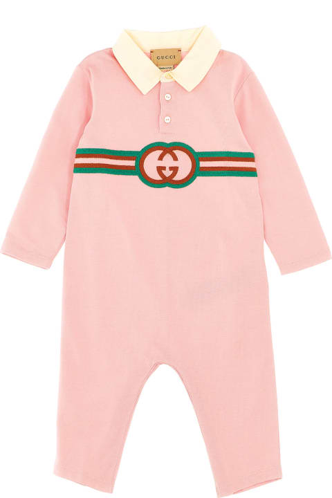 Gucci Clothing for Baby Girls Gucci Logo Embroidery Jumpsuit