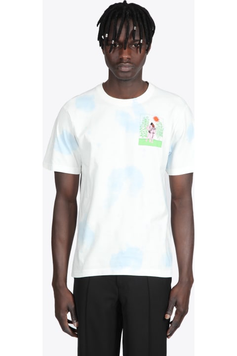 Growers And Showers White cotton t-shirt with chest embroidery - Growers And Showers