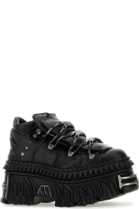 VETEMENTS Shoes for Men VETEMENTS Black Leather New Rock Sneakers
