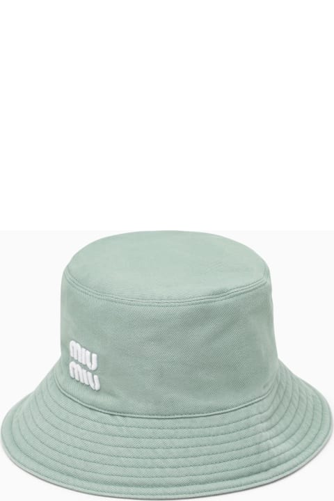 Miu Miu for Women Miu Miu Aquamarine Cotton Bucket Hat