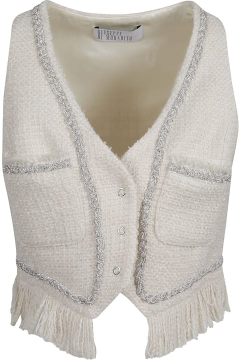 Giuseppe di Morabito Sweaters for Women Giuseppe di Morabito Fringed Crop Sleeveless Gilet