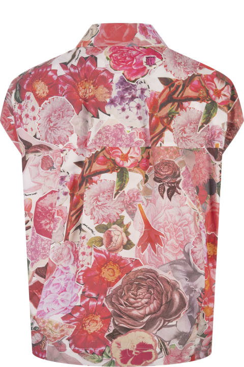 Fashion for Women Marni Pink Sleeveless Shirt With Flower Requiem Print