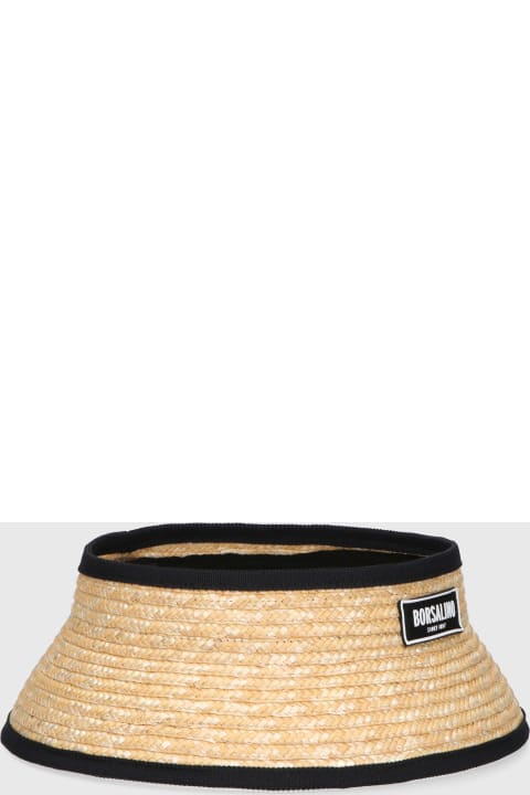 Homeware Borsalino Virgilio Visor In Braided Straw