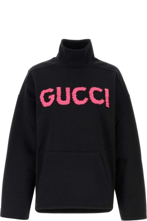 ウィメンズ フリース＆ラウンジウェア Gucci Black Cotton Oversize Sweatshirt