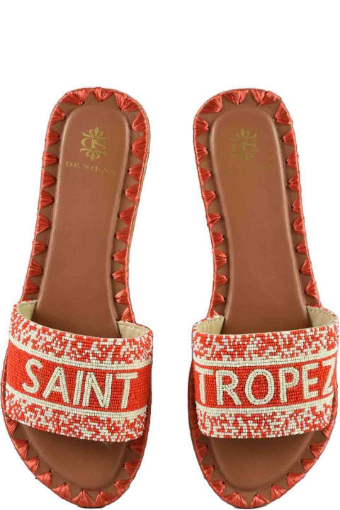 De Siena Sandals for Women De Siena Women's Red Slide Sandals