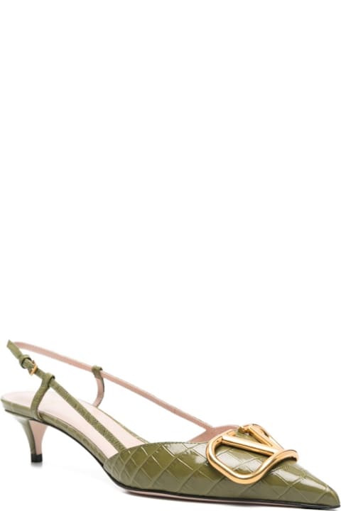 Valentino Garavani Vlogo Signature Leather Slingback Pumps