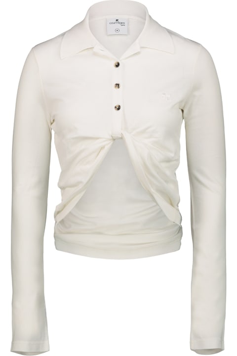 Courrges Polo Twist Pique Crop