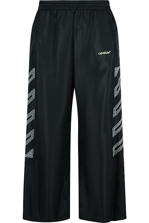 آخر صيحات الموضة من القسم الرجالي Off-White Logo Detailed Wide Leg Pants