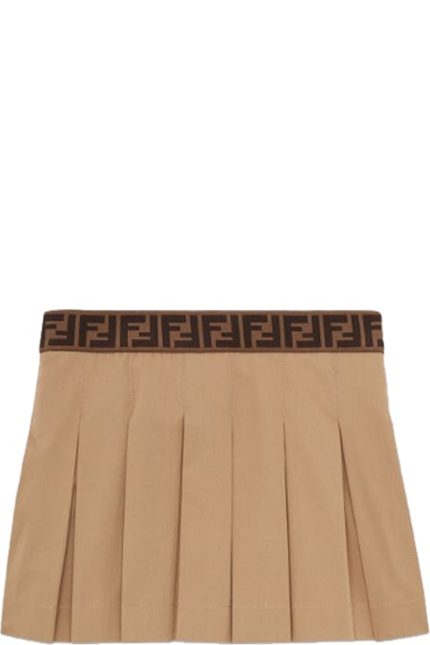 Sale for Girls Fendi Junior Mini Skirt In Beige Gambardina