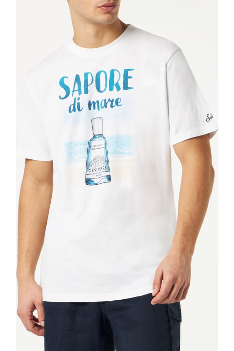 Homeware MC2 Saint Barth Man Cotton T-shirt With Gin Print | Gin Mare Special Edition