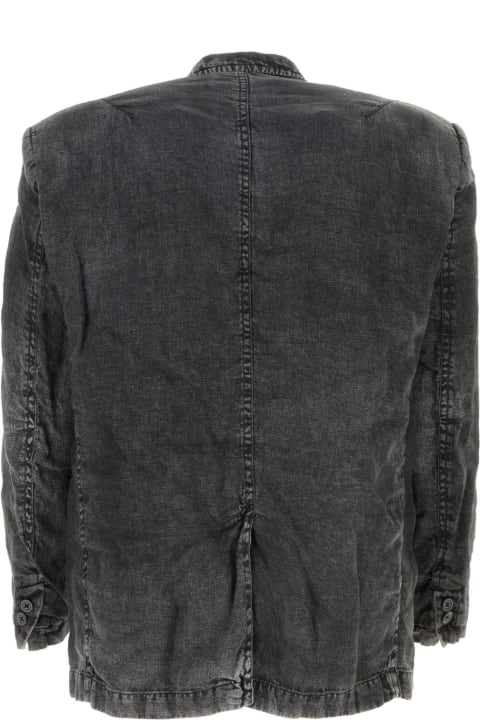Clothing for Men Mihara Yasuhiro Charcoal Linen Blazer