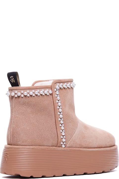 Stuart Weitzman Boots for Women Stuart Weitzman Nellie Pearl Flatform Booties