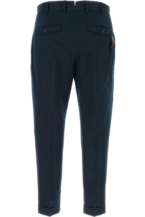 PT01 Clothing for Men PT01 Navy Blue Stretch Cotton Pant