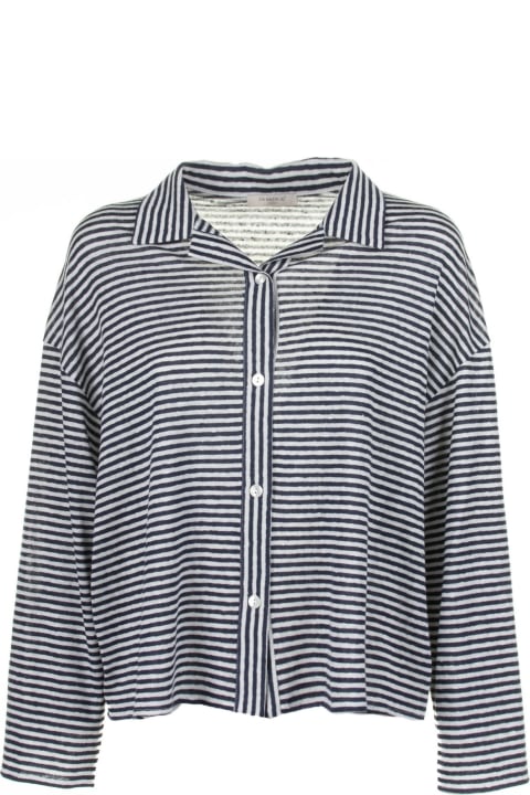 Via Masini 80 Clothing for Women Via Masini 80 Blue And White Striped Shirt