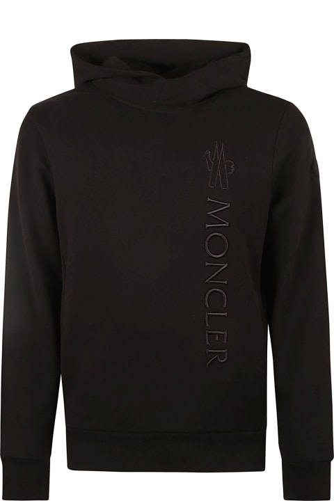 メンズ Monclerのフリース＆ラウンジウェア Moncler Logo Embroidered Hooded Sweatshirt