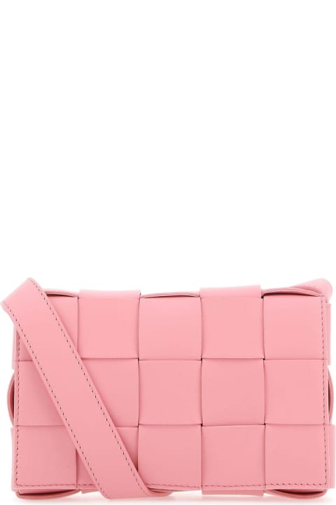 Bottega Veneta Pink Leather Small Cassette Crossbody Bag