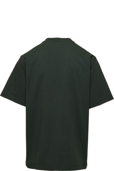 Topwear for Men Burberry Green T-shirt With Front Print In Cotton Man