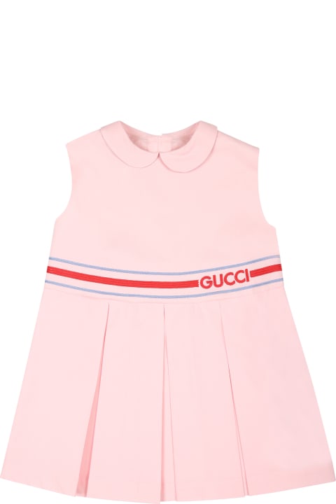 Gucci Clothing for Baby Boys Gucci Pink Dress For Baby Girl With Logo