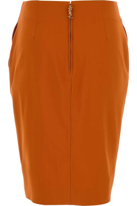 Homeware Saint Laurent Orange Stretch Viscose Blend Skirt