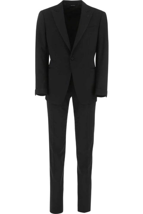 Suits for Men Tom Ford Black Stretch Wool Suit