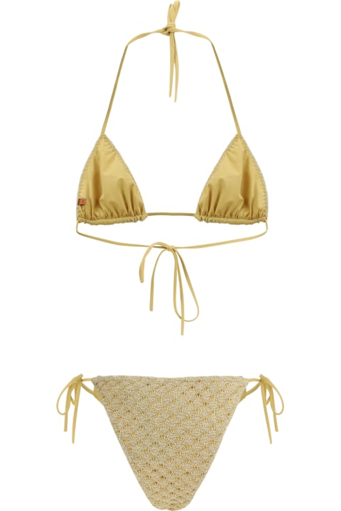 أدوات منزلية Missoni Triangle Bikini In Lamé Viscose