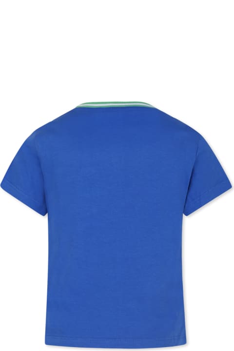 Topwear for Boys Lacoste Blue T-shirt For Boy With Crocodile