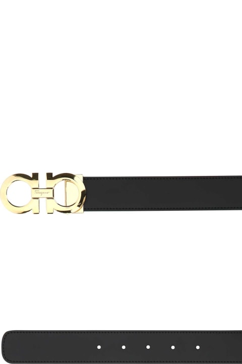 Ferragamo for Men Ferragamo Black Leather Reversible Belt